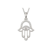Pendentif diamants synthétiques ronds 0.22 carat or blanc 14 carats Sarah